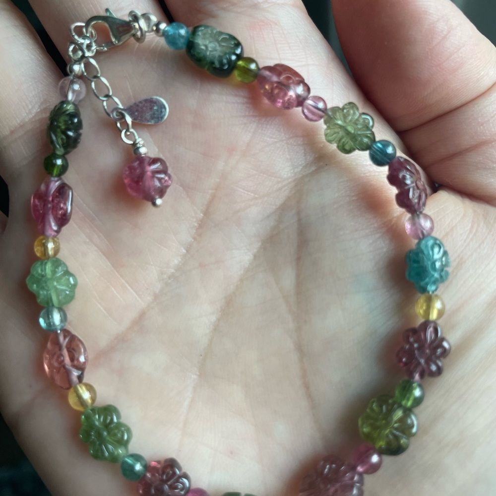 Tourmaline floral bracelet